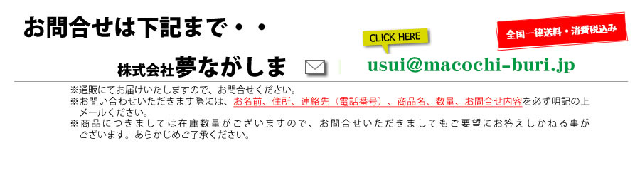 お問合せはメールで。usui@macochi-buri.jp